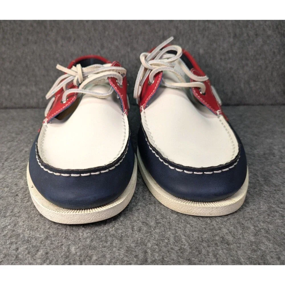 Tommy Hilfiger Bowman Boat Shoes Men 13 M Blue Red White Leather w/ Box